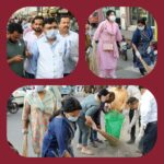 सफाई कर्मियों की हड़ताल के बीच मेयर और निगम अधिकारियों ने उठाई झाड़ू, सिविल लाइन बाजार में किया कूड़ा साफ